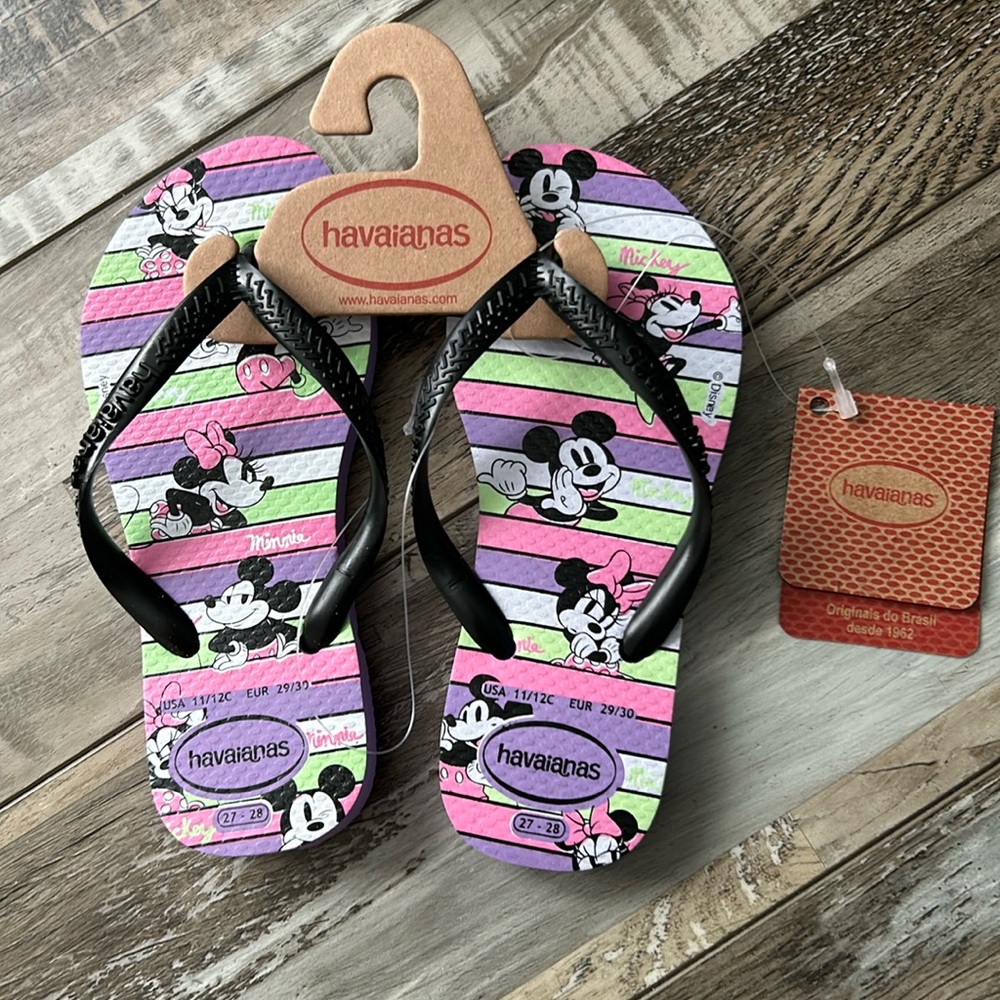Havaianas Prisma Purple Disney Kids Flip Flops Size: 11/12 C USA NWT
